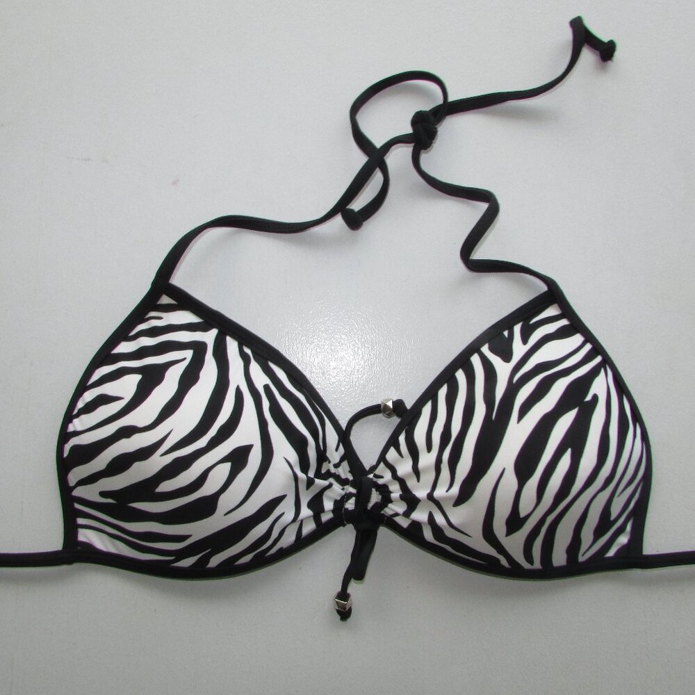 Mandarin & Co Zebra Print String Bikini Top - Sz 15